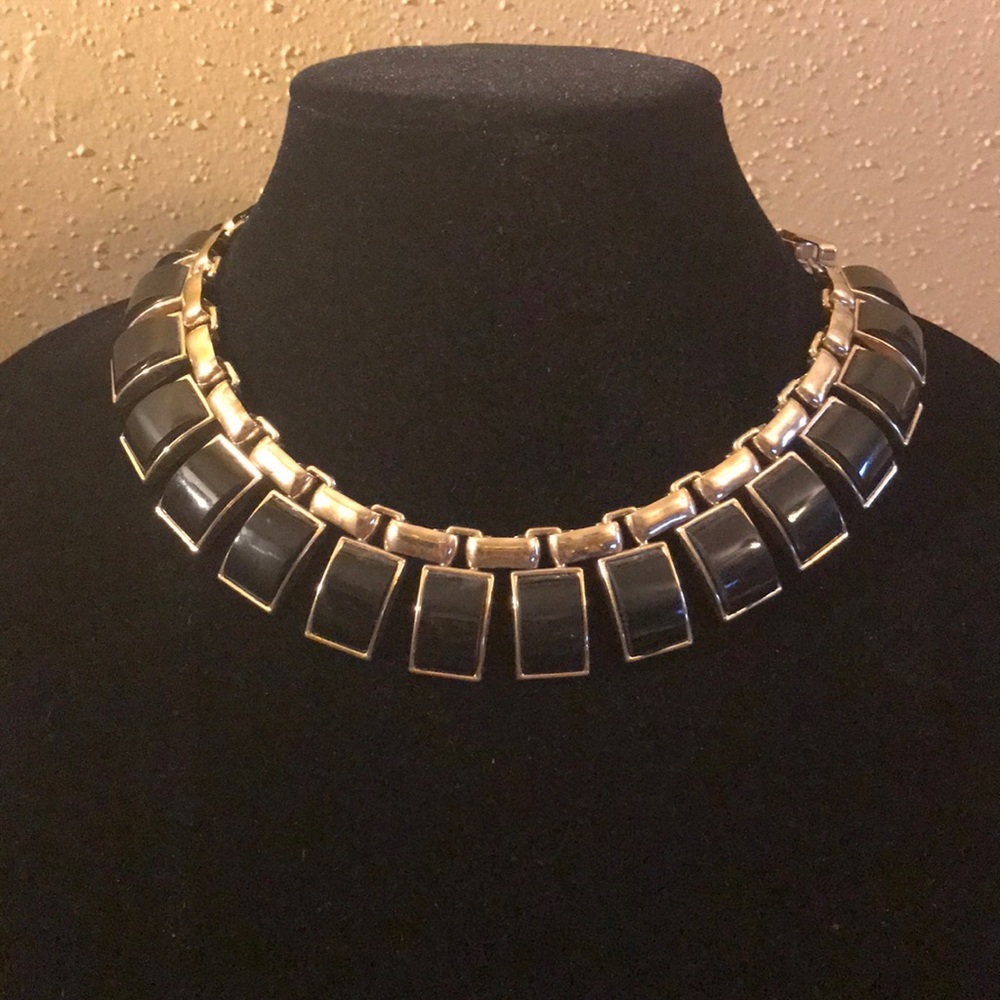 Black and gold statement necklace